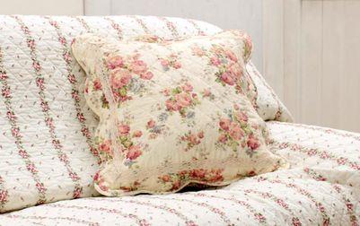 コットンキルト クッションカバー 約45×45cm [Rose Mellow]