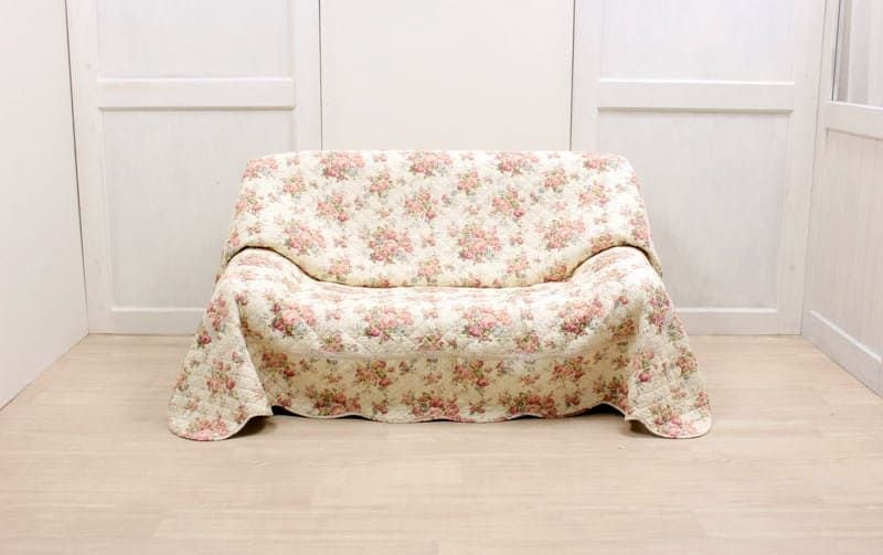 コットンキルト マルチカバー 約195×195cm [Rose Mellow]｜インテリア