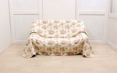 アンティークキルトマルチカバー♡ハンドメイド·͜· ♡ 多針キルト マルチカバー 約200×250cm [Brigitte]｜アミ