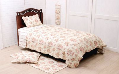 コットンキルト マルチカバー 約195×245cm [Rose Mellow]