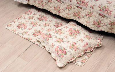 コットンキルト 座布団カバー 約55×59cm [Rose Mellow]