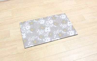 シェニール織 フロアマット 約50×80cm [Gris & Jaune]