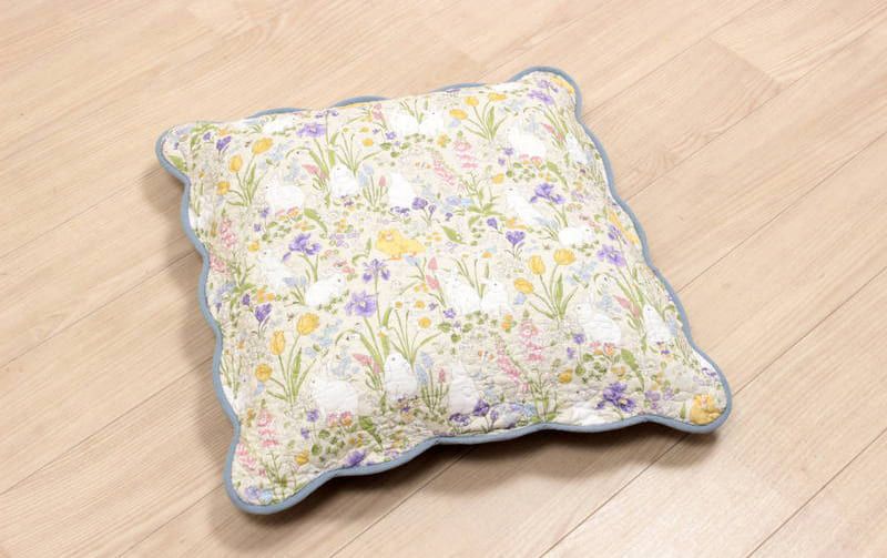 コットンキルト 座布団カバー 約55×59cm [Lapin Quiltine]｜インテリア