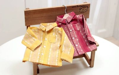 【着せ替え用】ジャカード織 プチフラワーストライプシャツ