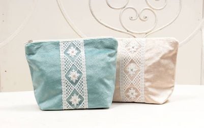 ジップポーチ ミニマルデザイン 約18×20cm [Velinor]