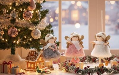 Xmas オーナメント 天使 約15×9×4cm