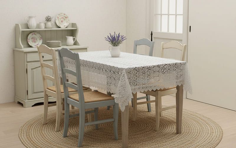 テーブルクロス 総ギュピールレース 約130×170cm [Lacielle