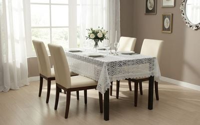 テーブルクロス 総ギュピールレース 約130×200cm [Lacielle]