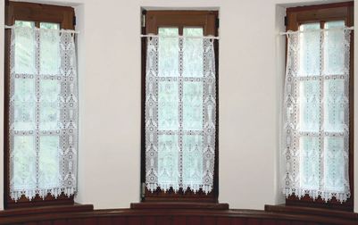 スリムカーテン 総ギュピールレース 約48×90cm