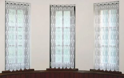 スリムカーテン 総ギュピールレース 約48×120cm