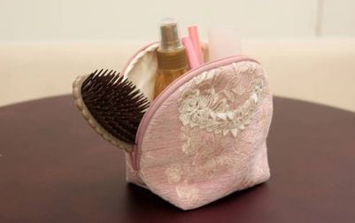 半円ポーチ シェニール織 約12×10×8cm [Elisea]