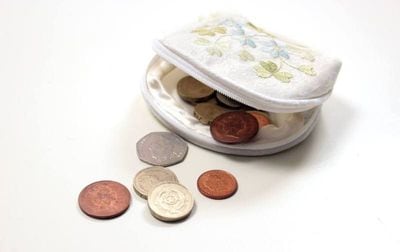 コインケース ブルーフラワー刺繍 約6×10×3cm [Epanouir]