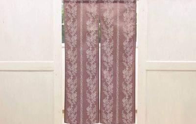 撥水加工のれん ボタニカルストライプ 約85×150cm