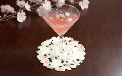 コースター コード刺繍 約12cm [桜綺]