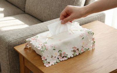 ティッシュボックスカバー コード刺繍 約12×26×11cm[桜綺]