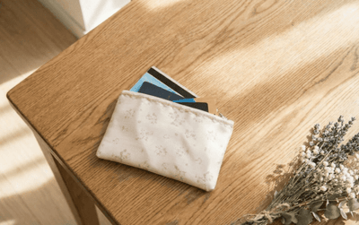 小花柄 フラットポーチ 約12×20cm [Fleur Rose]