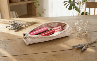 小花柄 ペンケース 約6×18cm [Fleur Rose]