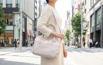 羽根柄 ２ＷＡＹバッグ 約24×36×12cm [Lumifeather]