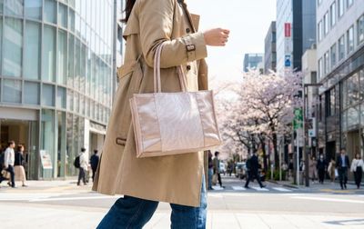 羽根柄 横型Ａ４バッグ 約26×38×9cm [Lumifeather]