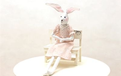 【着せ替え用】チュールレース サッシュワンピース  約34×24cm