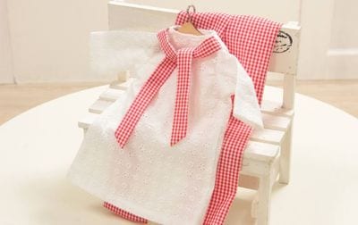 【着せ替え用】アイレット チュニック＆チェックパンツ 