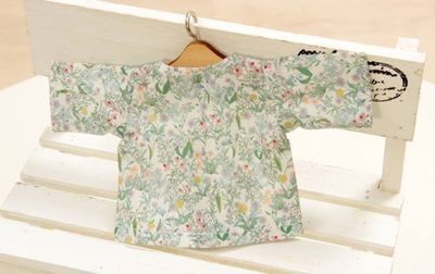 【着せ替え用】ボタニカル柄シャツ 約11.5×20cm