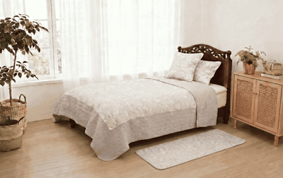 ロングマット コットンキルト 約50×120cm [Jardin d’Argent]
