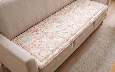 ロングシートクッション 立体プリント マイクロファイバー キルト 約50×150cm [FIORETTA]