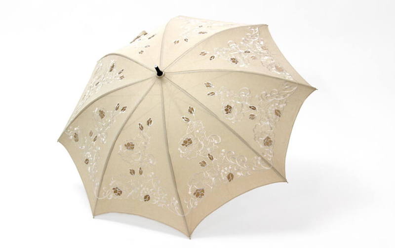 ローズ刺繍 パラソル 約69×78cm [Rose Metopes]