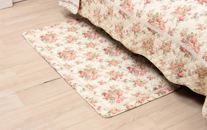 コットンキルト ロングマット 約60×120cm [Rose Mellow]