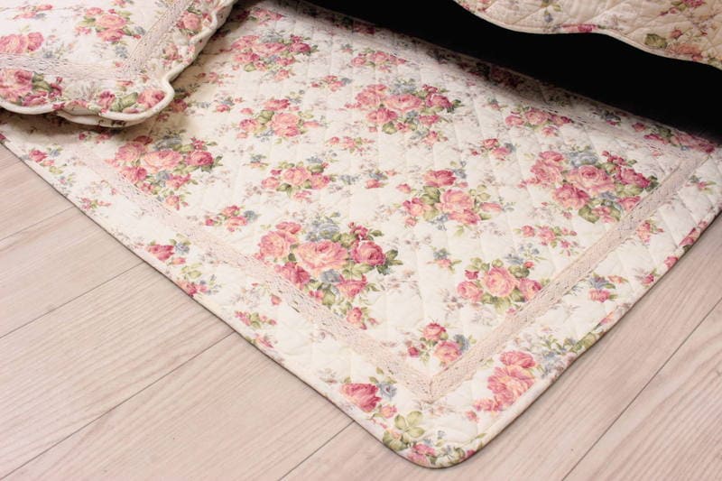 コットンキルト ロングマット 約60×120cm [Rose Mellow]