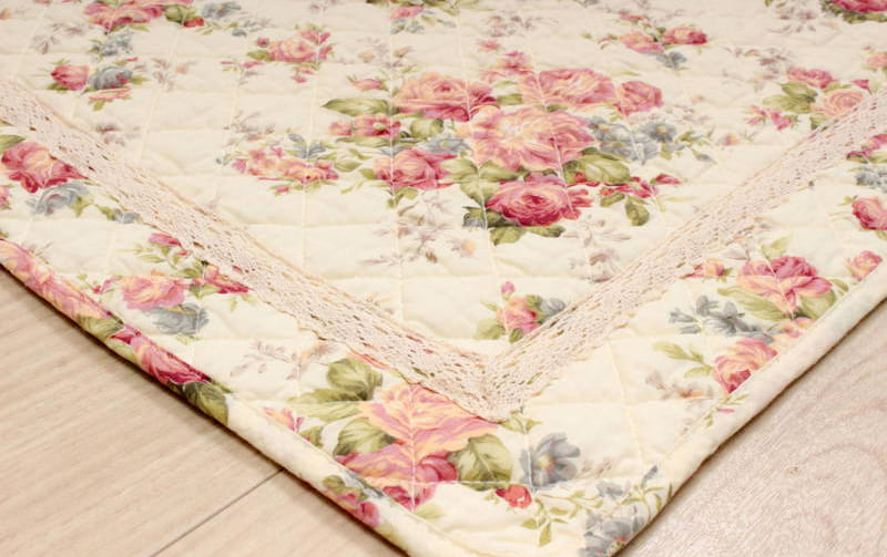 コットンキルト ロングマット 約60×120cm [Rose Mellow]