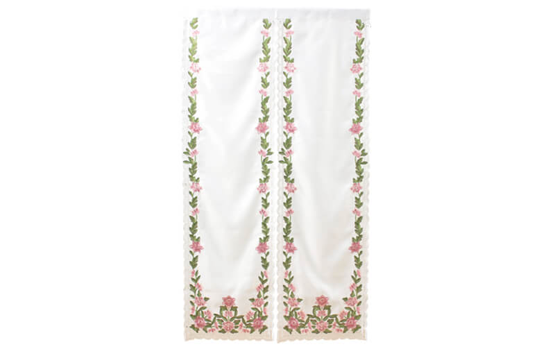 高密度カラー刺繍 のれん 約85×150cm [Almente]