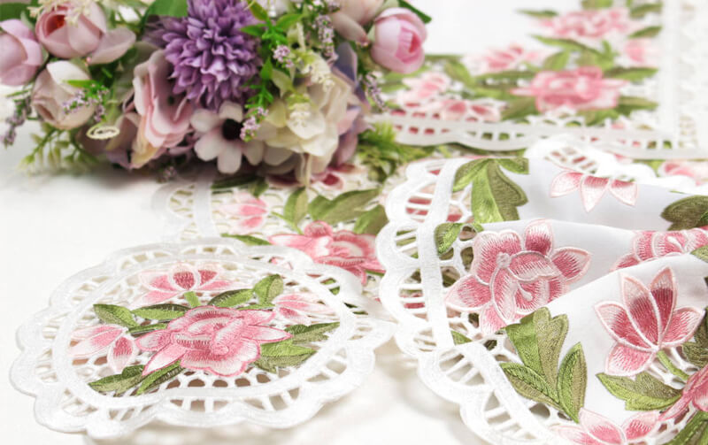 高密度カラー刺繍 のれん 約85×150cm [Almente]