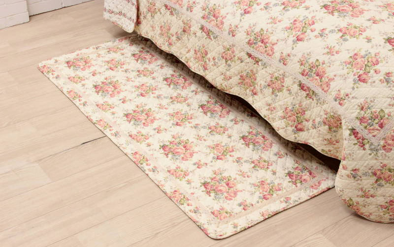 コットンキルト ロングマット 約60×150cm [Rose Mellow]