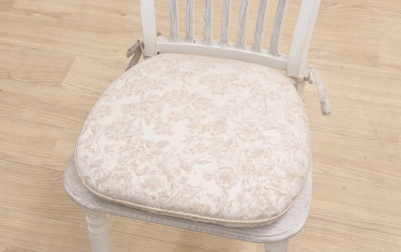 紐付シートクッション ジャカード織 約43×45cm [Heritage Rose