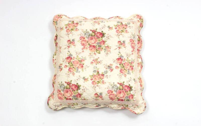 コットンキルト 座布団カバー 約55×59cm [Rose Mellow]