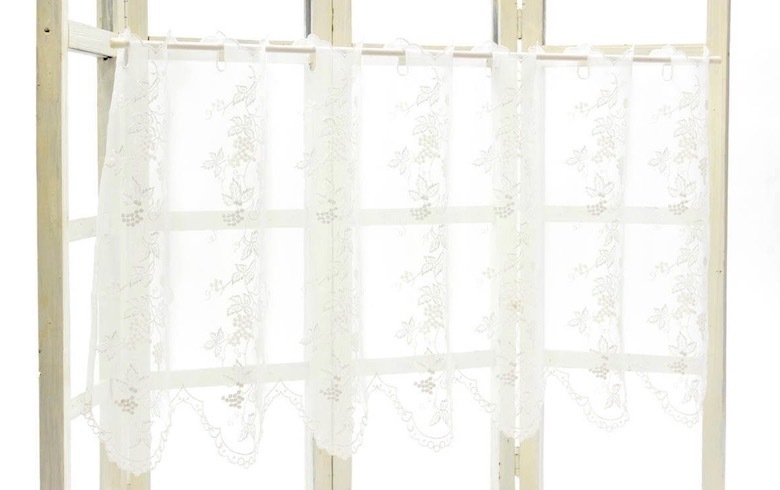 【SALE】uva+crista ぶどう柄刺繍 カフェカーテン 約135×60cm