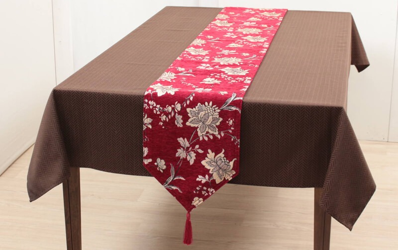 テーブルランナー 230×33cm ハンドメイド 一点もの メキシコ製 腰織物 corundum シェニール織 テーブルランナー 約30×230cm｜インテリア