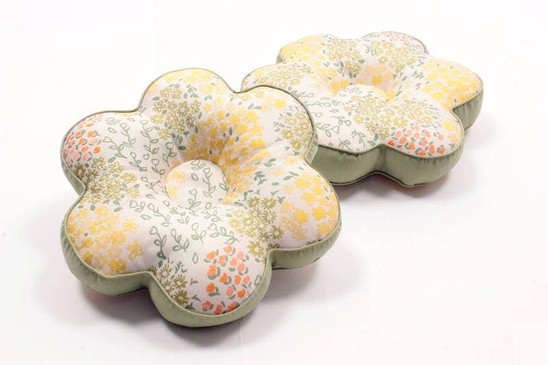 ジャカード織 花柄 フラワー型クッション 約40cm [au soleil
