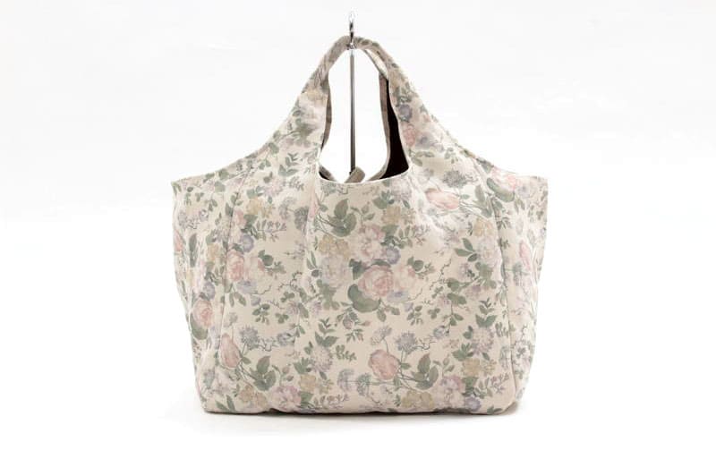 花柄プリント ショッピングバッグ 約27×35×22cm [Belle Heure]