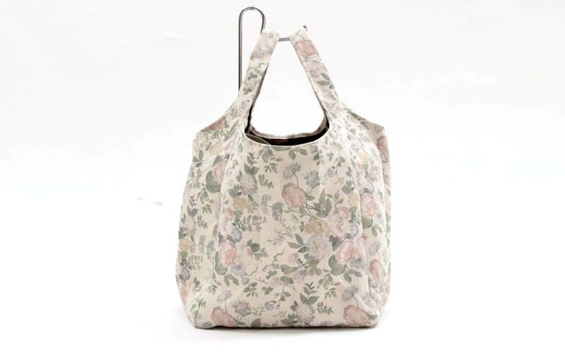 花柄プリント ショッピングバッグ 約27×35×22cm [Belle Heure]