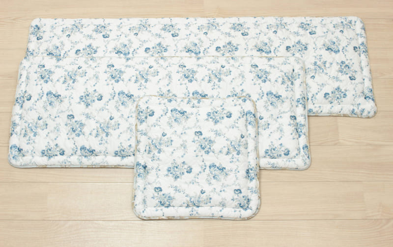 接触冷感素材キルト シートクッション 約47×47cm [Floral Fresh]