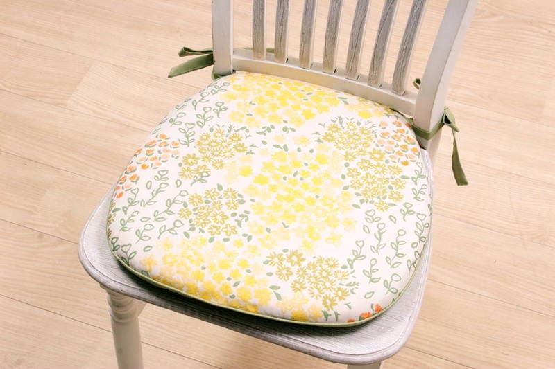 ジャカード織 花柄 紐付シートクッション 約43×45cm [au soleil]
