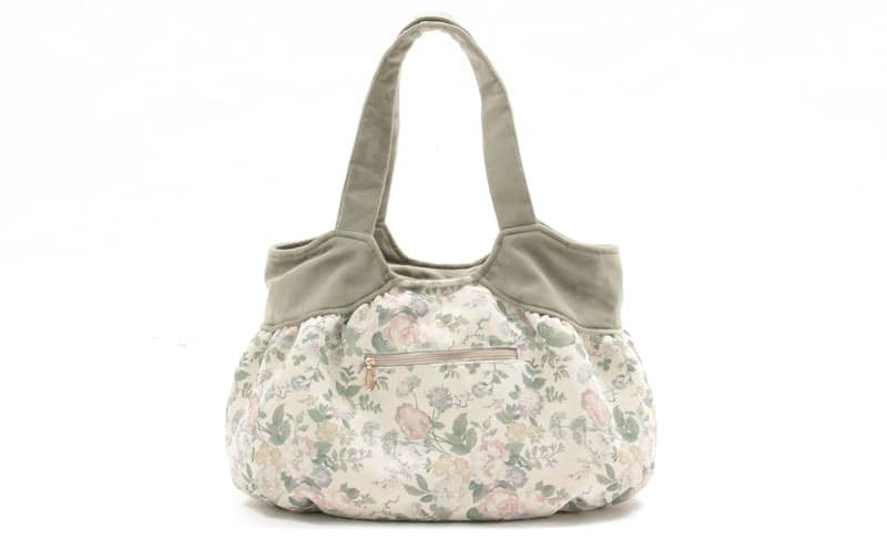 花柄プリント ボニートートバッグ 約32×44×15cm [Belle Heure]