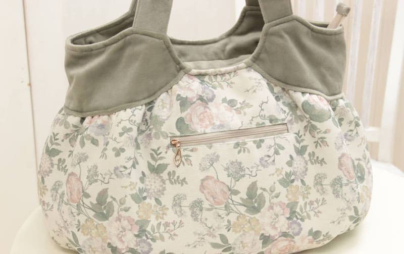 花柄プリント ボニートートバッグ 約32×44×15cm [Belle Heure]