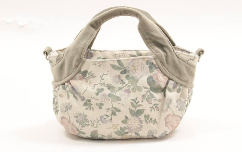 花柄プリント ミニボニートートバッグ 約16×28×9cm [Belle Heure]