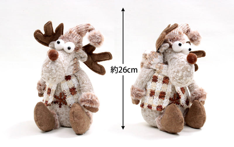 Xmas ドール おすわりサンタ・スノーマン・トナカイ  約29×15cm