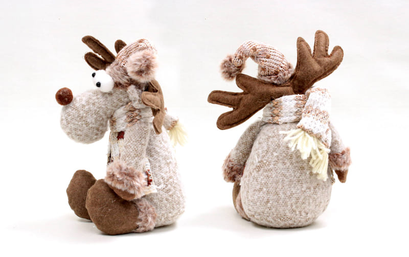 Xmas ドール おすわりサンタ・スノーマン・トナカイ  約29×15cm