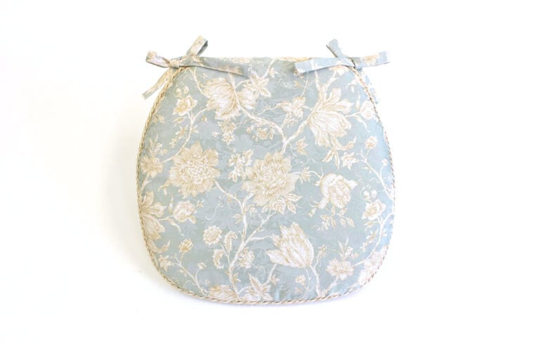 撥水加工ジャカード織 紐付シートクッション 約43×45cm [Turquoise]